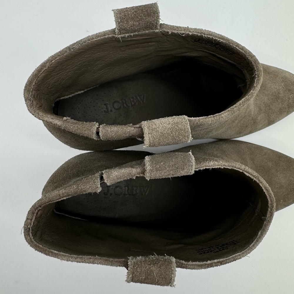 J. Crew “Eaton” Suede Leather Gray/Taupe Heeled Ankle Boots Size 8.5 - Picture 11 of 13